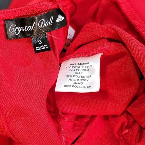 BRAND NEW CRYSTAL DOLL  BAE RUFFLE HEM SATIN SLEEVELESS DRESS - Picture 15 of 16